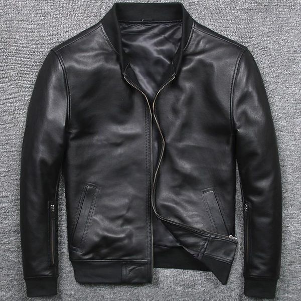 autumn sheepskin genuine leather jacket mens slim black zipper real leather coat stand collar 5xl baseball jacket1
autumn sheepskin genuine leather jacket mens slim black zipper real leather coat stand collar 5xl baseball jacket1