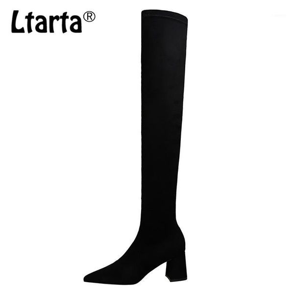 ltarta women's winter warm boots over knee high boot black heel pointed toe suede short plush over the knee boots ds-1988-61
ltarta women's winter warm boots over knee high boot black heel pointed toe suede short plush over the knee boots ds-1988-61