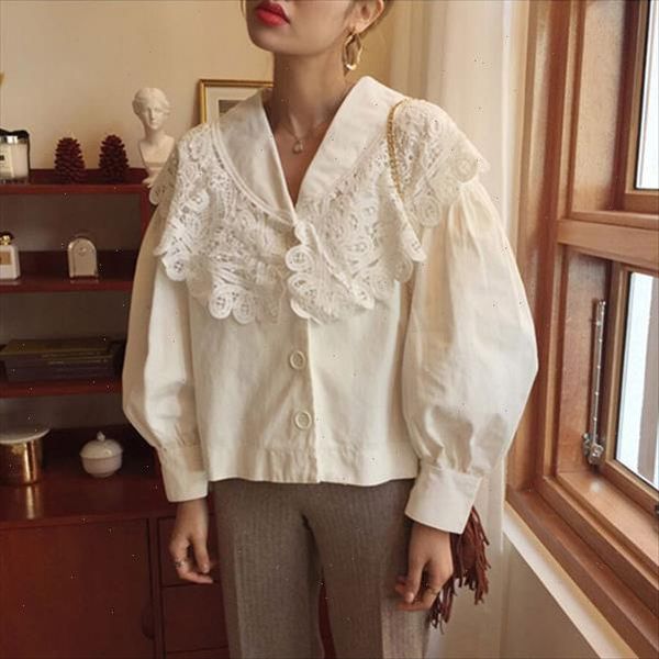 sweet princess big collar blouse lantern sleeve shirt women crochet chemise femme chemisier blusa mujer camisa kawaii, White
sweet princess big collar blouse lantern sleeve shirt women crochet chemise femme chemisier blusa mujer camisa kawaii, White