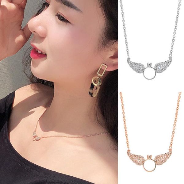 women choker necklace jewelry gifts angel new micro-inlaid zircon temperament pendant clavicle chain, Silver
women choker necklace jewelry gifts angel new micro-inlaid zircon temperament pendant clavicle chain, Silver