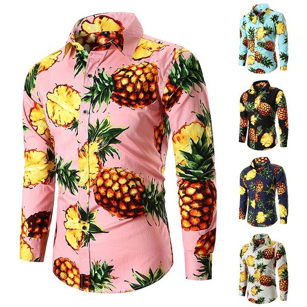 men's casual shirts 2021 spring and autumn shirt pineapple print long-sleeved hawaii basic large size clothing, White;black
men's casual shirts 2021 spring and autumn shirt pineapple print long-sleeved hawaii basic large size clothing, White;black