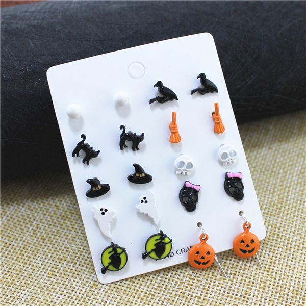 women stud earring set christmas halloween bat pumpkin lamp spider web skeleton ghost cross pendant ear studs wholesale jewelry
women stud earring set christmas halloween bat pumpkin lamp spider web skeleton ghost cross pendant ear studs wholesale jewelry