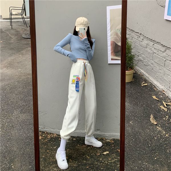 female 2021 winter new plus cashmere fashion high jogging woman loose streetwear pants 1a0a, Black;white
female 2021 winter new plus cashmere fashion high jogging woman loose streetwear pants 1a0a, Black;white