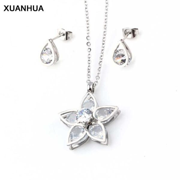 xuanhua wholesale five star crystal zirconia stainless steel fashion jewelry sets necklace set women bridal jewelry sets, Silver
xuanhua wholesale five star crystal zirconia stainless steel fashion jewelry sets necklace set women bridal jewelry sets, Silver