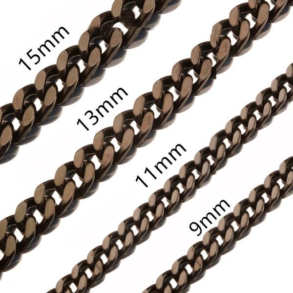 vintage black color polished stainless steel necklace for men curb cuban link chain mens necklace dropshipping 9/11/13/15mm, Silver
vintage black color polished stainless steel necklace for men curb cuban link chain mens necklace dropshipping 9/11/13/15mm, Silver