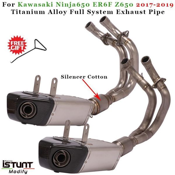 motorcycle exhaust system ninja650 titanium alloy muffler front link pipe slip on for er6f er6n z650 2021-20211
motorcycle exhaust system ninja650 titanium alloy muffler front link pipe slip on for er6f er6n z650 2021-20211