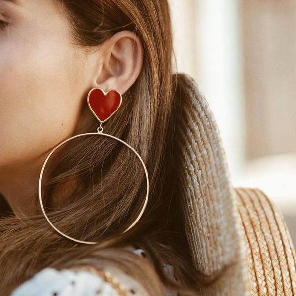 hoop & huggie statement earrings fashion exaggerated metal circle red love ladies jewelry pendientes para mujer, Golden;silver
hoop & huggie statement earrings fashion exaggerated metal circle red love ladies jewelry pendientes para mujer, Golden;silver