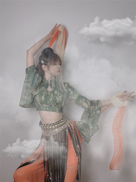 hanikizi ethnic dance costume dream dunhuang flying fairy dance performance outfit exotic style ancient china costume hanfu, Red
hanikizi ethnic dance costume dream dunhuang flying fairy dance performance outfit exotic style ancient china costume hanfu, Red