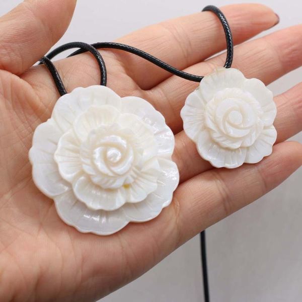 chains natural shell necklace with flower-shaped white pendant leather cord 2mm charms for elegant women love romantic gift, Silver
chains natural shell necklace with flower-shaped white pendant leather cord 2mm charms for elegant women love romantic gift, Silver