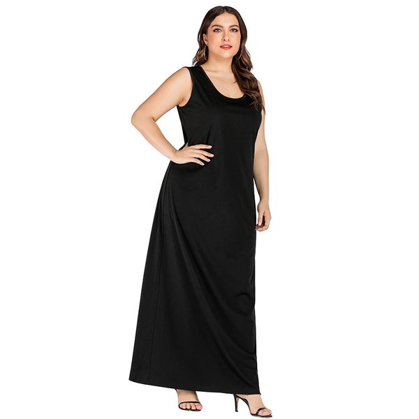 summer plus size dresses women solid color round neck strap loose vest casual sleeveless one-piece dress 3 colors, Black
summer plus size dresses women solid color round neck strap loose vest casual sleeveless one-piece dress 3 colors, Black
