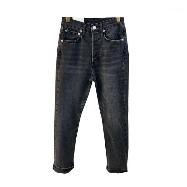 women jeans pants 2020 spring and summer single high waist new jeans straight women were thin1, Blue
women jeans pants 2020 spring and summer single high waist new jeans straight women were thin1, Blue