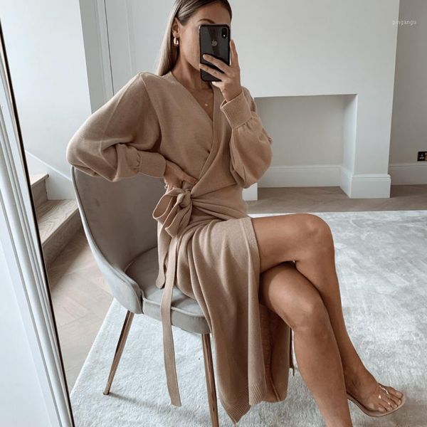 women elegant long dress lantern sleeve v-neck split hem side waist lace-up one-piece casual stretch dress for autumn homewear1, Black;gray
women elegant long dress lantern sleeve v-neck split hem side waist lace-up one-piece casual stretch dress for autumn homewear1, Black;gray