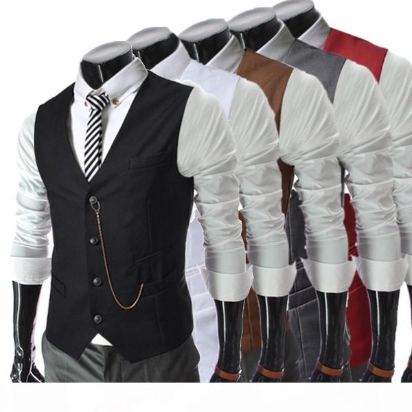 men business vests formal men's waistcoat fashion groom tuxedos wear bridegroom vests casual slim vest custom made with chain, Black;white
men business vests formal men's waistcoat fashion groom tuxedos wear bridegroom vests casual slim vest custom made with chain, Black;white