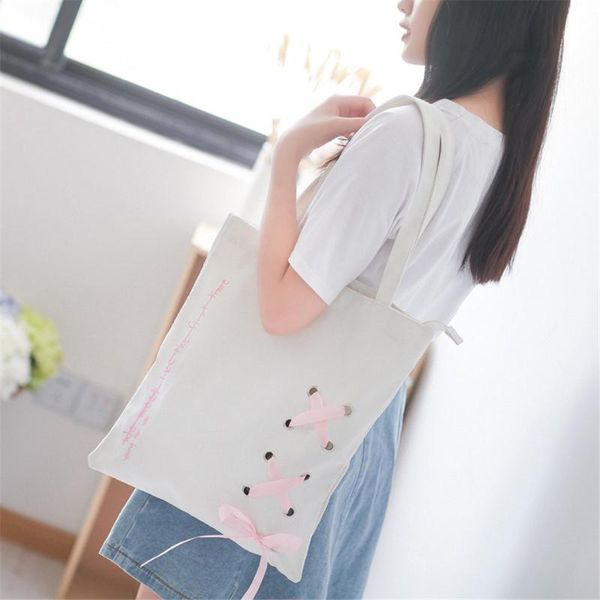 2020 ladies handbag canvas tote bag reusable groceries large capacity shopping bag simple