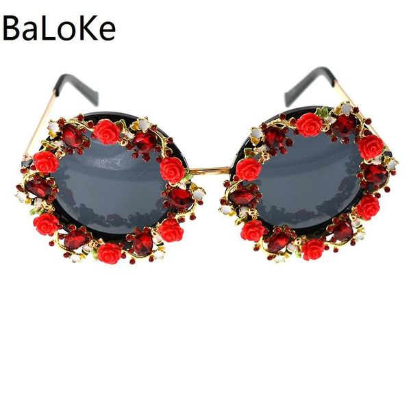 sunglasses baroque women girls red flower round retro decor floral flowers birthday gift, White;black
sunglasses baroque women girls red flower round retro decor floral flowers birthday gift, White;black