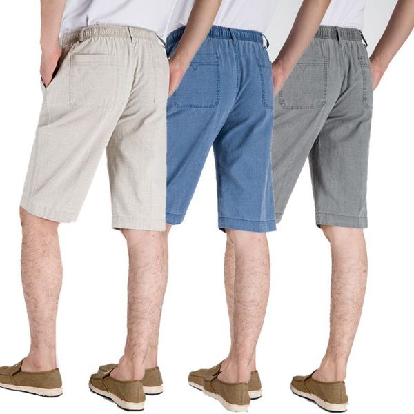 summer thin middle-aged and old capris men's high waist large elastic band cotton hemp shorts dad pants, White;black
summer thin middle-aged and old capris men's high waist large elastic band cotton hemp shorts dad pants, White;black