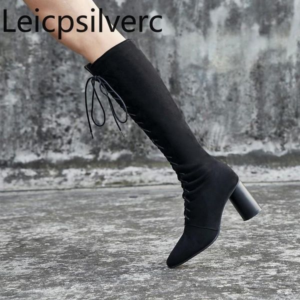 women's boots autumn and winter the new fashion square head zipper high heel high tube women's shoes plus size 32-48 7cm, Black
women's boots autumn and winter the new fashion square head zipper high heel high tube women's shoes plus size 32-48 7cm, Black
