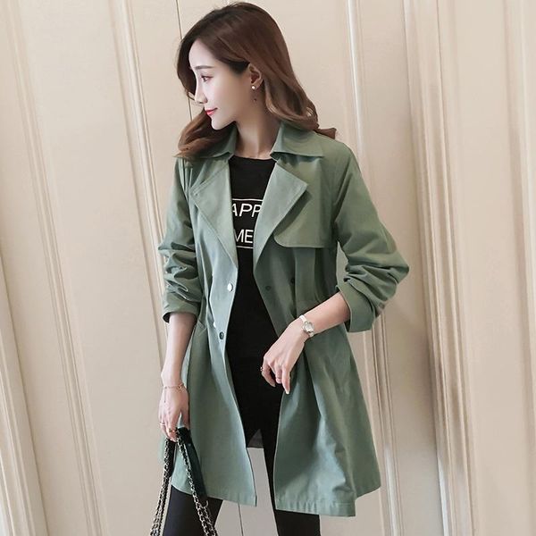 windbreaker female long section 2020 new temperament wild self-cultivation waist women's coat, Tan;black
windbreaker female long section 2020 new temperament wild self-cultivation waist women's coat, Tan;black