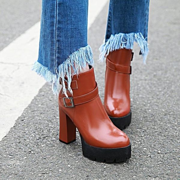 boots pxelena buckle women chunky block high heels punk platform round toe square rock gothic ankle female shoes 1, Black
boots pxelena buckle women chunky block high heels punk platform round toe square rock gothic ankle female shoes 1, Black