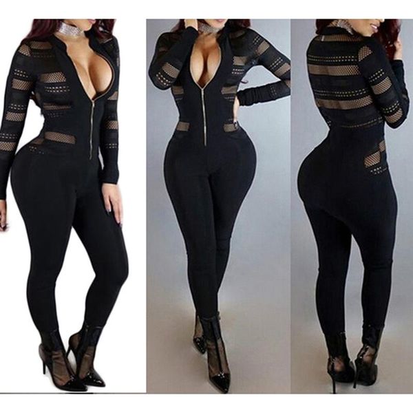 black bodycon jumpsuit romper long sleeve bodysuit women zipper v neck jumpsuit elegant full length polyester 2020, Black;white
black bodycon jumpsuit romper long sleeve bodysuit women zipper v neck jumpsuit elegant full length polyester 2020, Black;white