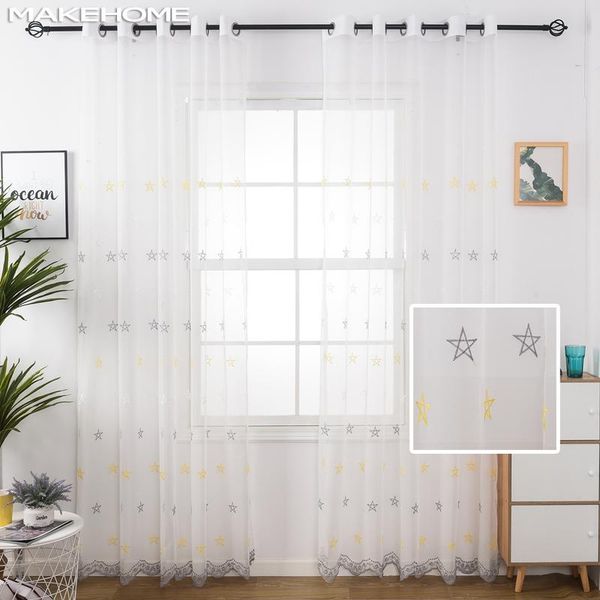 makehome korean style two-color star embroidered tulle curtains for kids bedroom living room blinds window modern voile tulle
makehome korean style two-color star embroidered tulle curtains for kids bedroom living room blinds window modern voile tulle