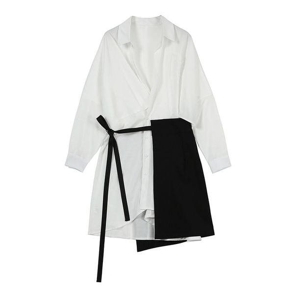 2021 new spring autumn lapel long sleeve white loose bandage split joint two piece shirt dress women fashion tide
2021 new spring autumn lapel long sleeve white loose bandage split joint two piece shirt dress women fashion tide