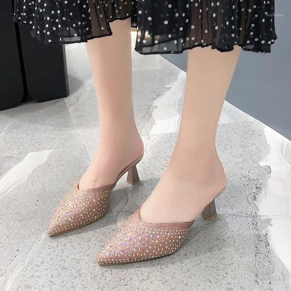 colorful rhinestone high heel slippers women shoes summer thin heel sandals women outdoor shiny pointed toe mules shoes 20201, Black
colorful rhinestone high heel slippers women shoes summer thin heel sandals women outdoor shiny pointed toe mules shoes 20201, Black