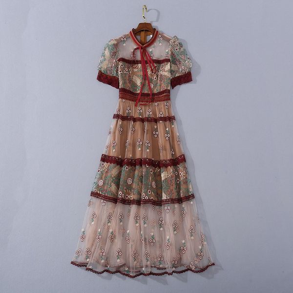 529 2020 summer runway dress a line mid calf short sleeve embroidery print empire brand same style flowers runway dress sh, Black;pink
529 2020 summer runway dress a line mid calf short sleeve embroidery print empire brand same style flowers runway dress sh, Black;pink