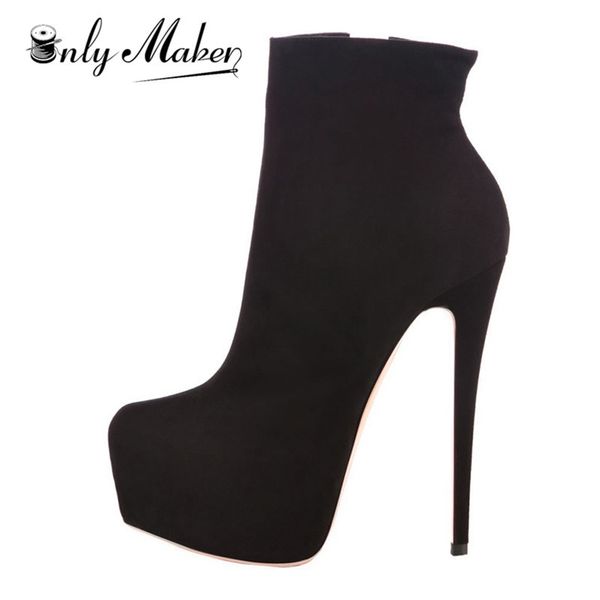 onlymaker women round toe patform ankle booties for black and red flock stiletto side zipper high heel boots for ladies lj201030
onlymaker women round toe patform ankle booties for black and red flock stiletto side zipper high heel boots for ladies lj201030