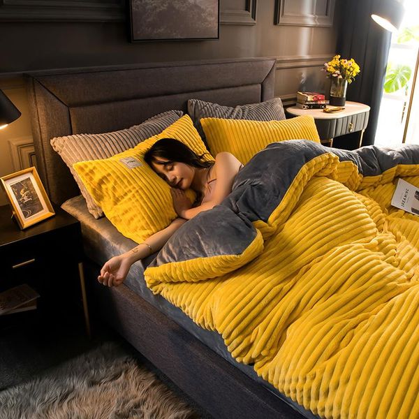 bedding sets coral fleece set 3-4pcs winter a/b side milk flannel duvet cover bed sheet pillowcase soft touch linens yellow grey
bedding sets coral fleece set 3-4pcs winter a/b side milk flannel duvet cover bed sheet pillowcase soft touch linens yellow grey