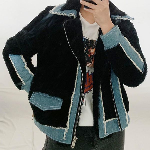 women's fur & faux women winter real sheep autumn shearing jacket 2021 korean 100% wool vintage coat yy1926, Black
women's fur & faux women winter real sheep autumn shearing jacket 2021 korean 100% wool vintage coat yy1926, Black