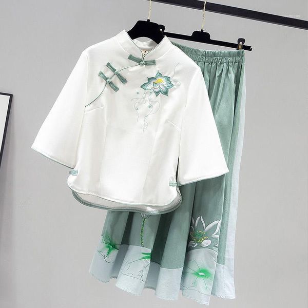 improved hanfu women's two-piece cheongsam clothing summer chinese style embroidered disc button trousers retro two-piece suit1, Gray
improved hanfu women's two-piece cheongsam clothing summer chinese style embroidered disc button trousers retro two-piece suit1, Gray