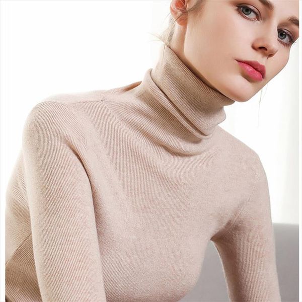 casual turtleneck slim knitted sweater pullover women autumn winter fashion solid pull femme jumpers long sleeve sueter mujer, White;black 
casual turtleneck slim knitted sweater pullover women autumn winter fashion solid pull femme jumpers long sleeve sueter mujer, White;black