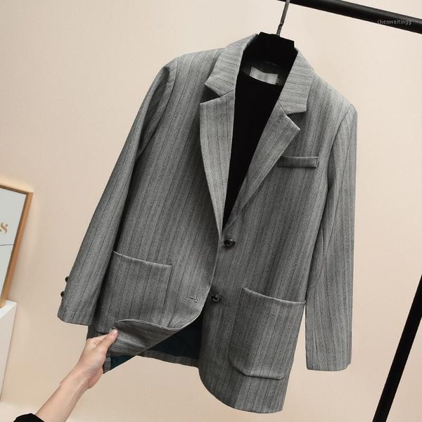 gray stripe suit coat jacket women blazers female 2019 korean loose spring and autumn new retro casual chic1, White;black
gray stripe suit coat jacket women blazers female 2019 korean loose spring and autumn new retro casual chic1, White;black