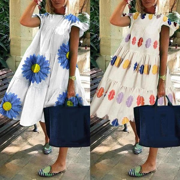 women casual o neck short sleeve marguerite print large hem a line midi dress drop shipping, Black;gray
women casual o neck short sleeve marguerite print large hem a line midi dress drop shipping, Black;gray