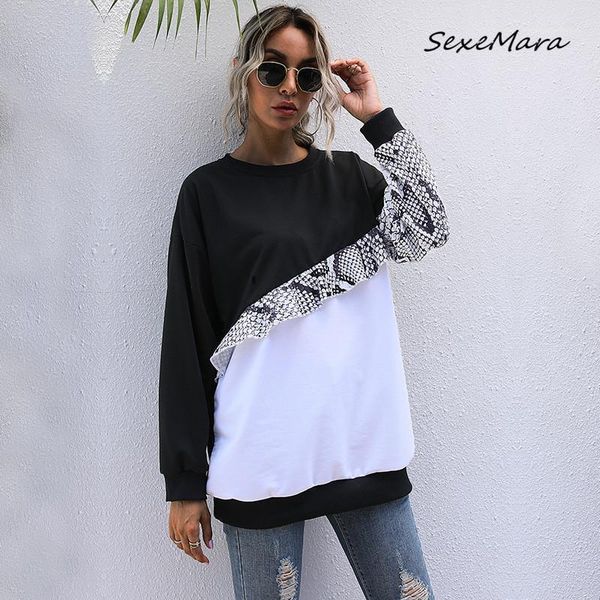 women's hoodies & sweatshirts autumn 2021 women fashio casual patchwork o-neck long sleeves loose sweatshirts1, Black 
women's hoodies & sweatshirts autumn 2021 women fashio casual patchwork o-neck long sleeves loose sweatshirts1, Black