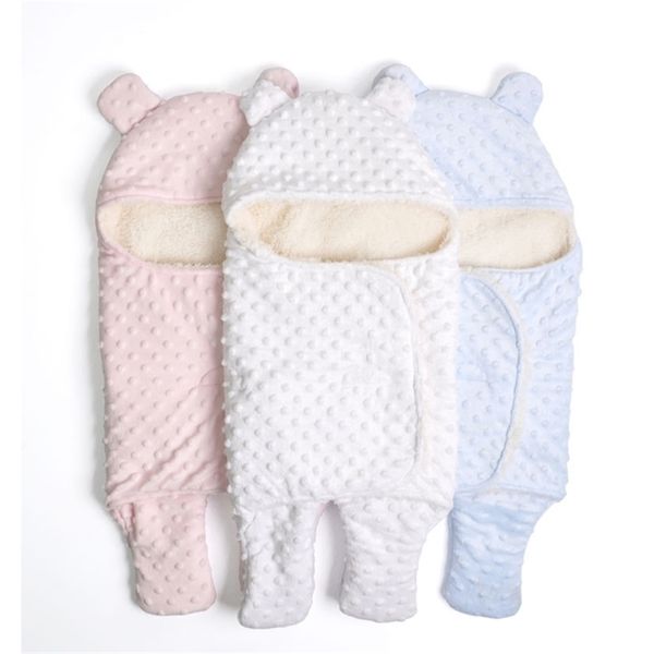 

fleece newborn swaddle wrap soft winter baby bedding receiving blanket manta bebes sleeping bag 0-18m newborns y201009