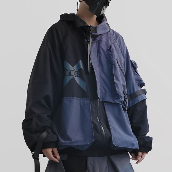 cargo jackets coat men streetwear patchwork ribbons tactical function pullover harajuku hoodies windbreaker coat, Black;brown
cargo jackets coat men streetwear patchwork ribbons tactical function pullover harajuku hoodies windbreaker coat, Black;brown