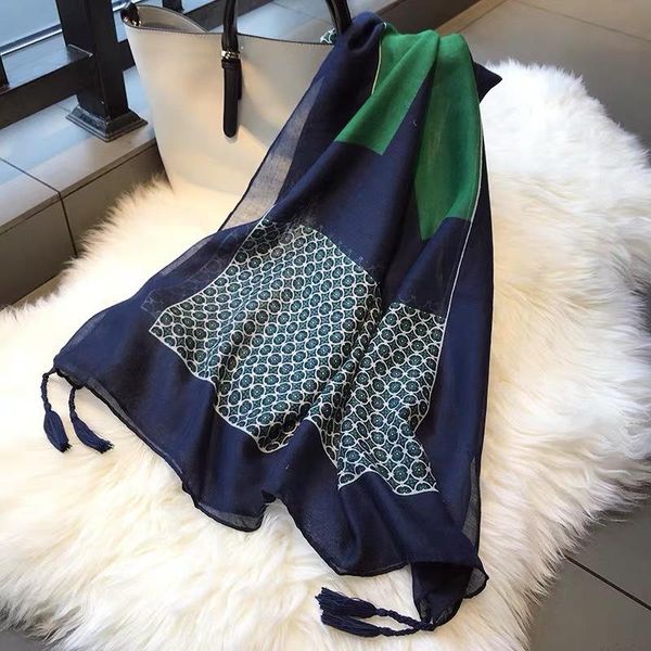 luxury cotton silk autumn and winter women's new type scarf women's fashion large size cotton shawl beach popular silk scarf, Blue;gray 
luxury cotton silk autumn and winter women's new type scarf women's fashion large size cotton shawl beach popular silk scarf, Blue;gray