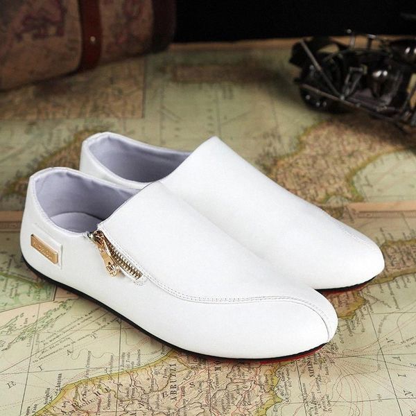 men casual shoes leather summer fashion loafers zipper white black flat shoes comfortable moccasins non-slip driving male #ta39
men casual shoes leather summer fashion loafers zipper white black flat shoes comfortable moccasins non-slip driving male #ta39