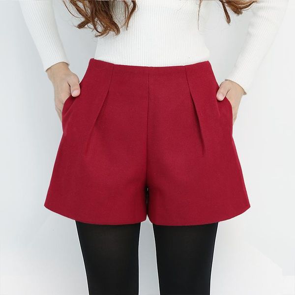women's shorts autumn winter fashion high waist faux woolen women vintage zipper warm thick loose slim flare mw4191, White;black
women's shorts autumn winter fashion high waist faux woolen women vintage zipper warm thick loose slim flare mw4191, White;black