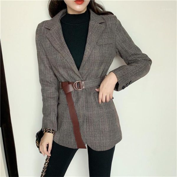 mazefeng new 2020 autumn winter women's blazers button with belt pockets formal jackets outerwear england style size s m1, White;black 
mazefeng new 2020 autumn winter women's blazers button with belt pockets formal jackets outerwear england style size s m1, White;black