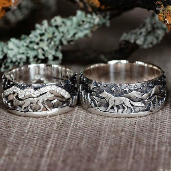s925 vintage thai silver wolf couple ring party birthday gift jewelry ring wholesale1, Golden;silver
s925 vintage thai silver wolf couple ring party birthday gift jewelry ring wholesale1, Golden;silver