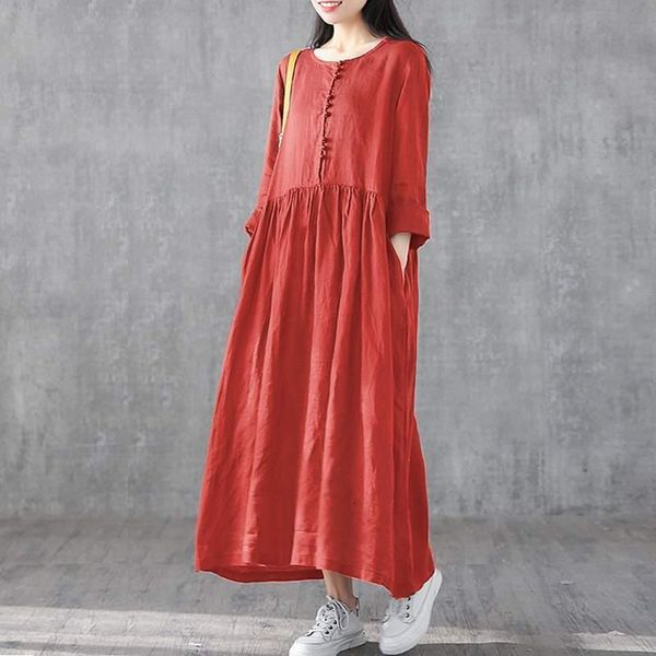 2021 zanzea women's casual sundress fashion linen shirt dress spring long sleeve midi vestidos female o neck robe plus size 5xl, Black;gray
2021 zanzea women's casual sundress fashion linen shirt dress spring long sleeve midi vestidos female o neck robe plus size 5xl, Black;gray