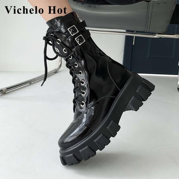 boots vichelo 2021 winter keep warm motorcycle genuine leather round toe thick bottom cross-tied handsome mid-calf l35, Black
boots vichelo 2021 winter keep warm motorcycle genuine leather round toe thick bottom cross-tied handsome mid-calf l35, Black