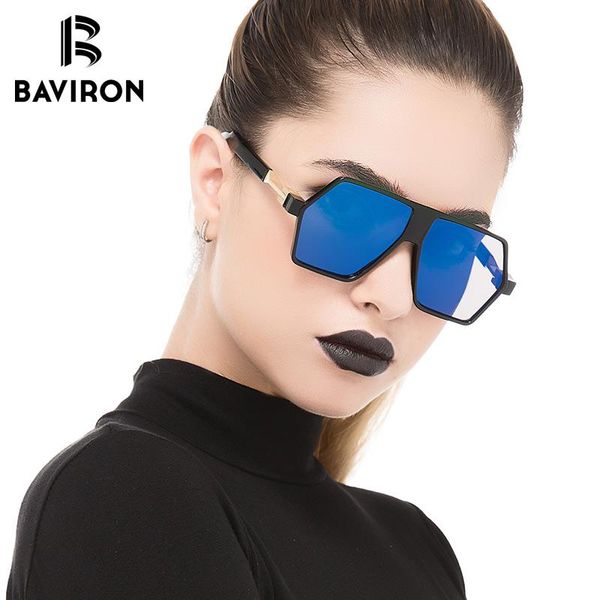 sunglasses baviron vintage oversized irregular for women fashion shield glasses big metal frame sun men, White;black
sunglasses baviron vintage oversized irregular for women fashion shield glasses big metal frame sun men, White;black