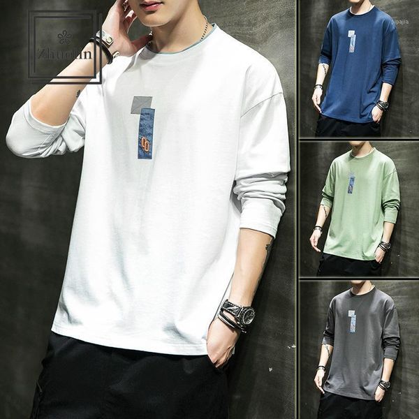 zhuolin 2020 autumn new men's long-sleeved t-shirt personality fashion trend men korean casual bottoming shirt men1, White;black
zhuolin 2020 autumn new men's long-sleeved t-shirt personality fashion trend men korean casual bottoming shirt men1, White;black