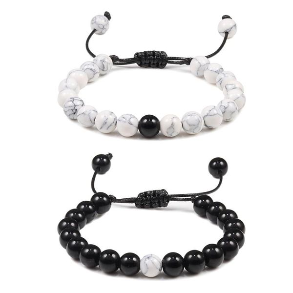8mm stone bead woven bracelet energy yoga bracelet adjustable couple distance bead woven men's and women's gifts, Black
8mm stone bead woven bracelet energy yoga bracelet adjustable couple distance bead woven men's and women's gifts, Black
