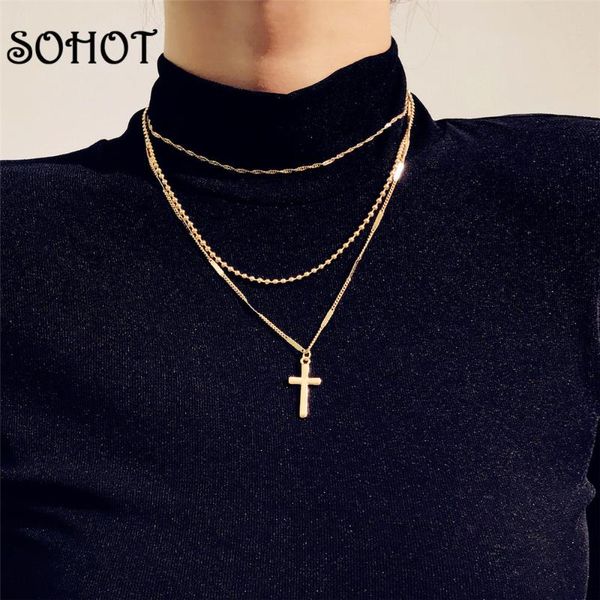 sostyle multilayer gold color cross women pendant necklaces new unique charming lady engagement jewelry bijoux gift, Silver
sostyle multilayer gold color cross women pendant necklaces new unique charming lady engagement jewelry bijoux gift, Silver