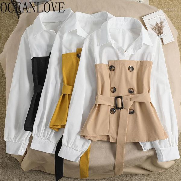 oceanlove fake two pieces blouse women bandage bow patchwork contrast color shirts spring 2020 elegant blusas button 151511, White
oceanlove fake two pieces blouse women bandage bow patchwork contrast color shirts spring 2020 elegant blusas button 151511, White